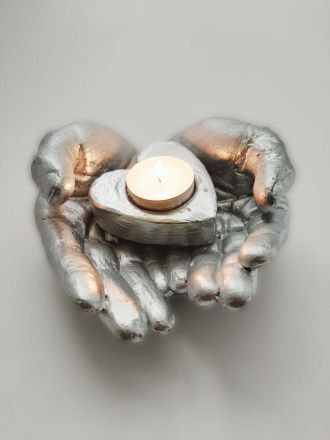 Svíčka v dlani STŘÍBRNÁ-D-001