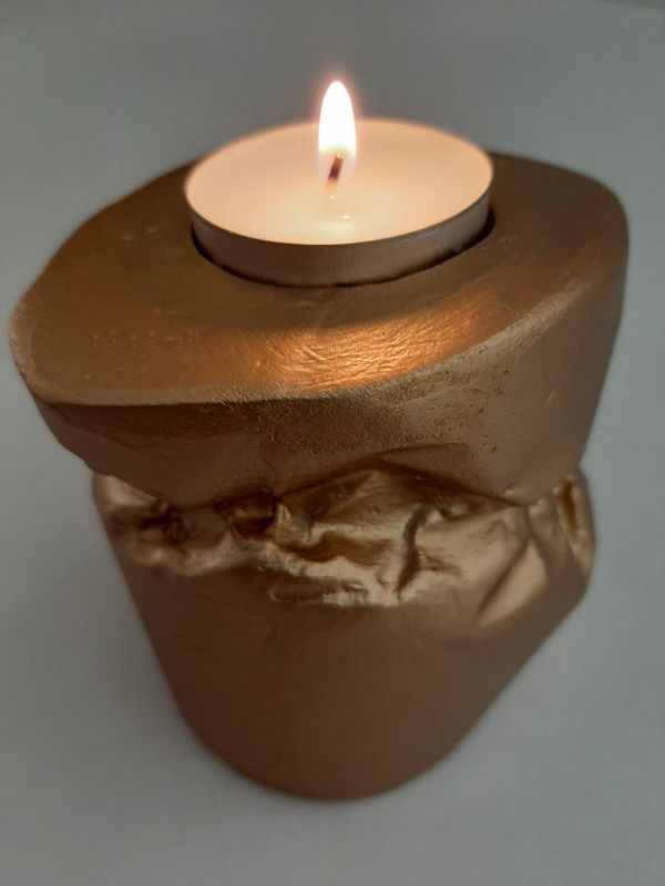 Malý stojan na svíčku MOSAZNÝ ODSTÍN-S-004
